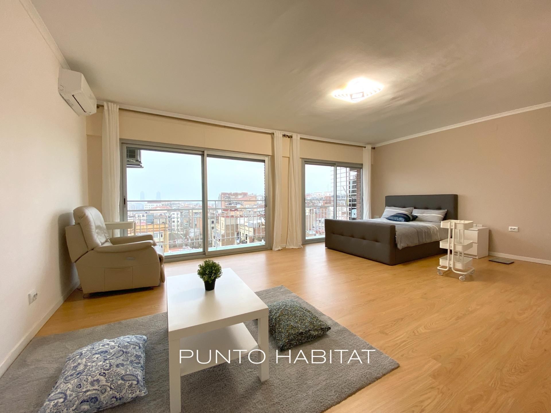 Sala d'estar de Àtic de lloguer en  Barcelona Capital amb Aire condicionat, Calefacció i Balcó
