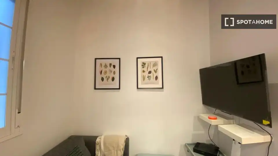 Living room of Flat for rent in Madrid  with Air Conditioner, Heating and Furnished