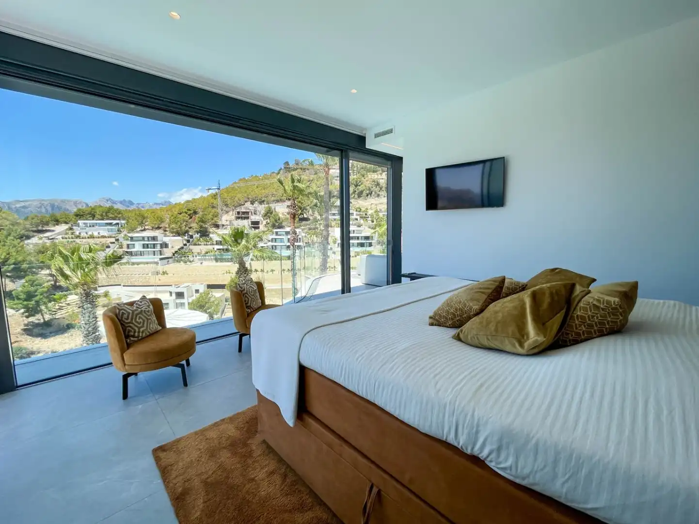 Schlafzimmer von Haus oder Chalet zum Verkauf in Benissa mit Klimaanlage, Heizung und Privatgarten