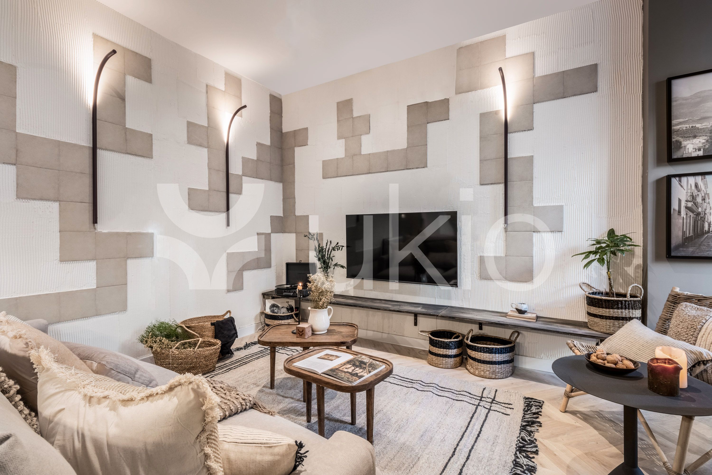 Living room of Apartment to rent in  Madrid Capital  with Air Conditioner, Heating and Furnished