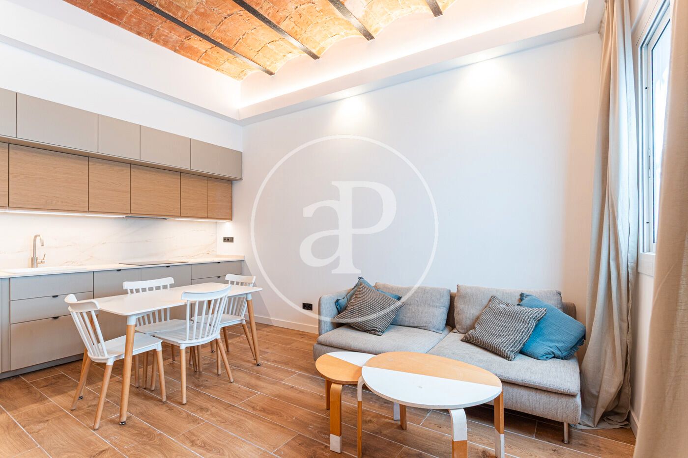 Sala d'estar de Pis de lloguer en  Barcelona Capital amb Aire condicionat, Calefacció i Moblat