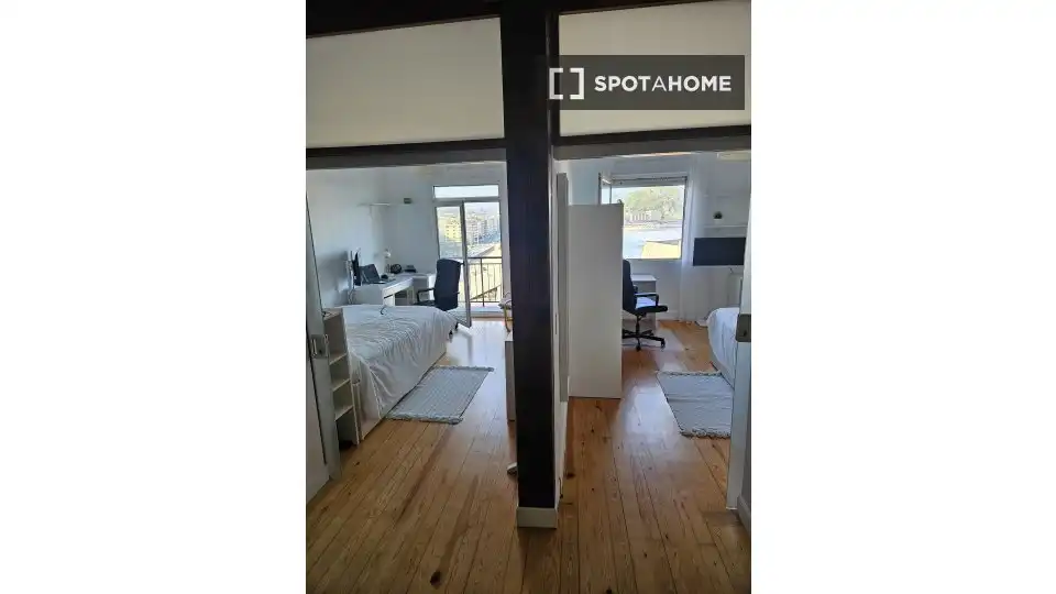 Schlafzimmer von Wohnung zur untervermieten in Donostia - San Sebastián  mit Klimaanlage, Terrasse und Möbliert