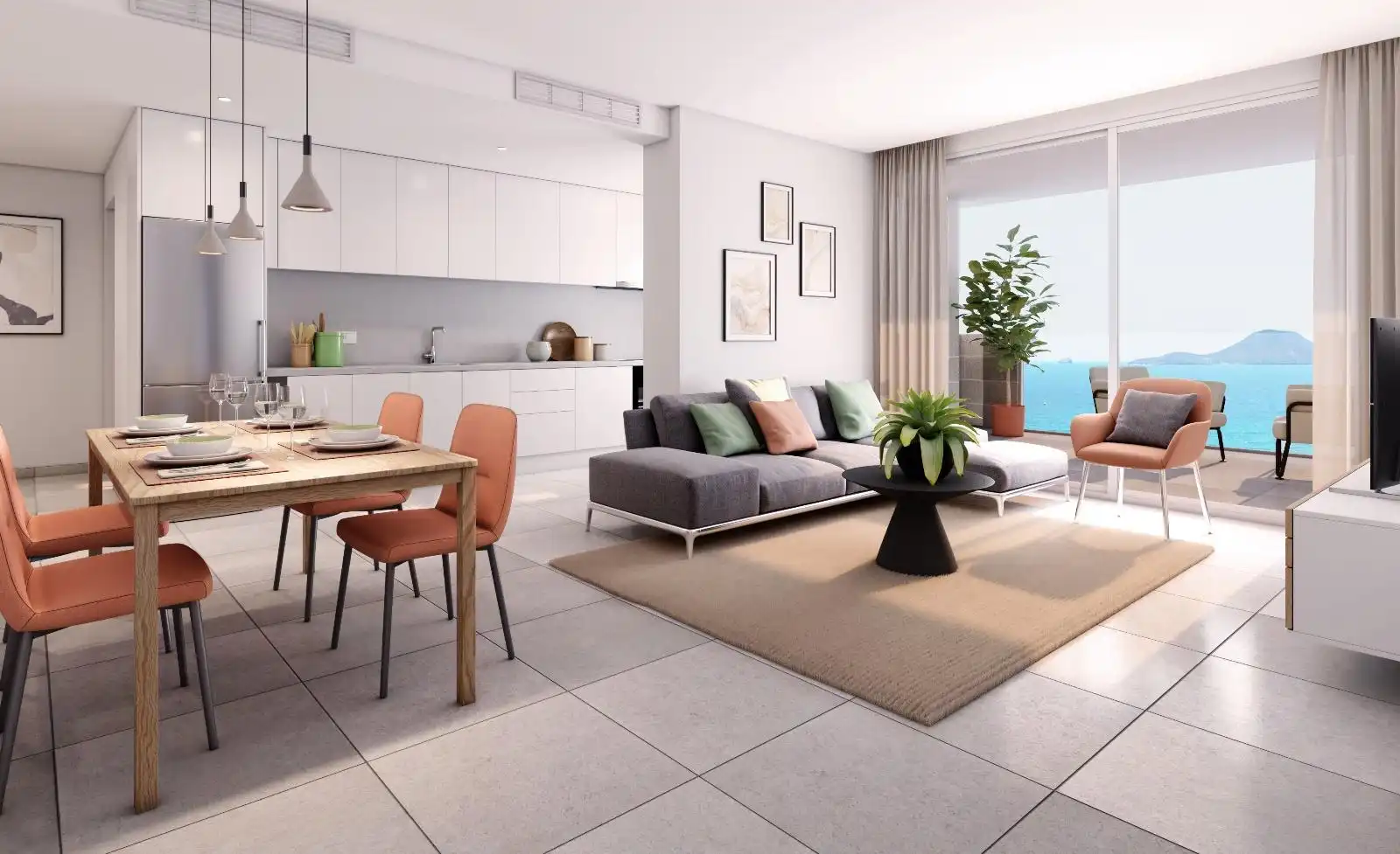 Sala de estar de Apartamento en venta en La Manga del Mar Menor con Terraza
