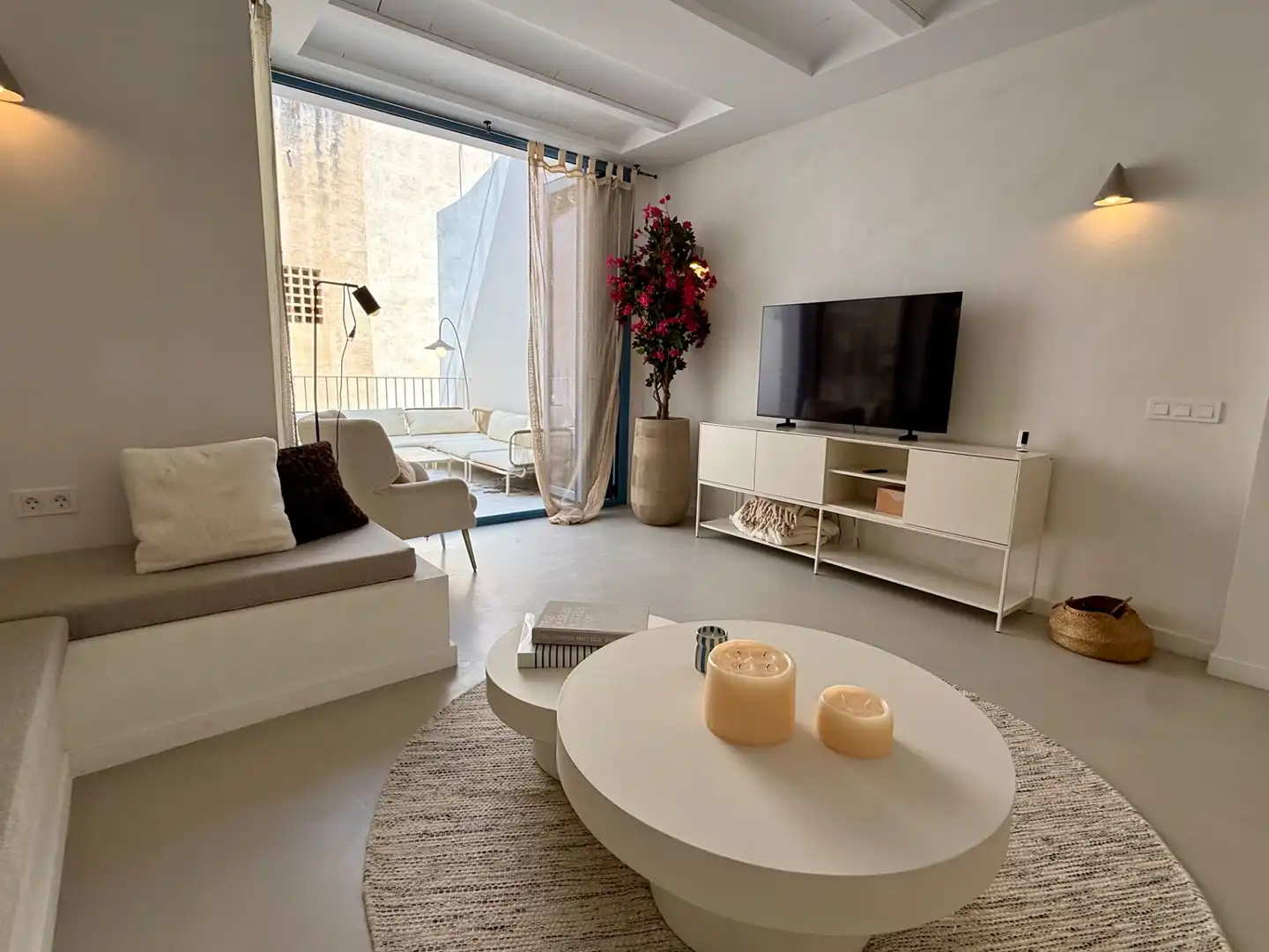 Wohnzimmer von Einfamilien-Reihenhaus zum Verkauf in Palafrugell mit Klimaanlage, Möbliert und Balkon