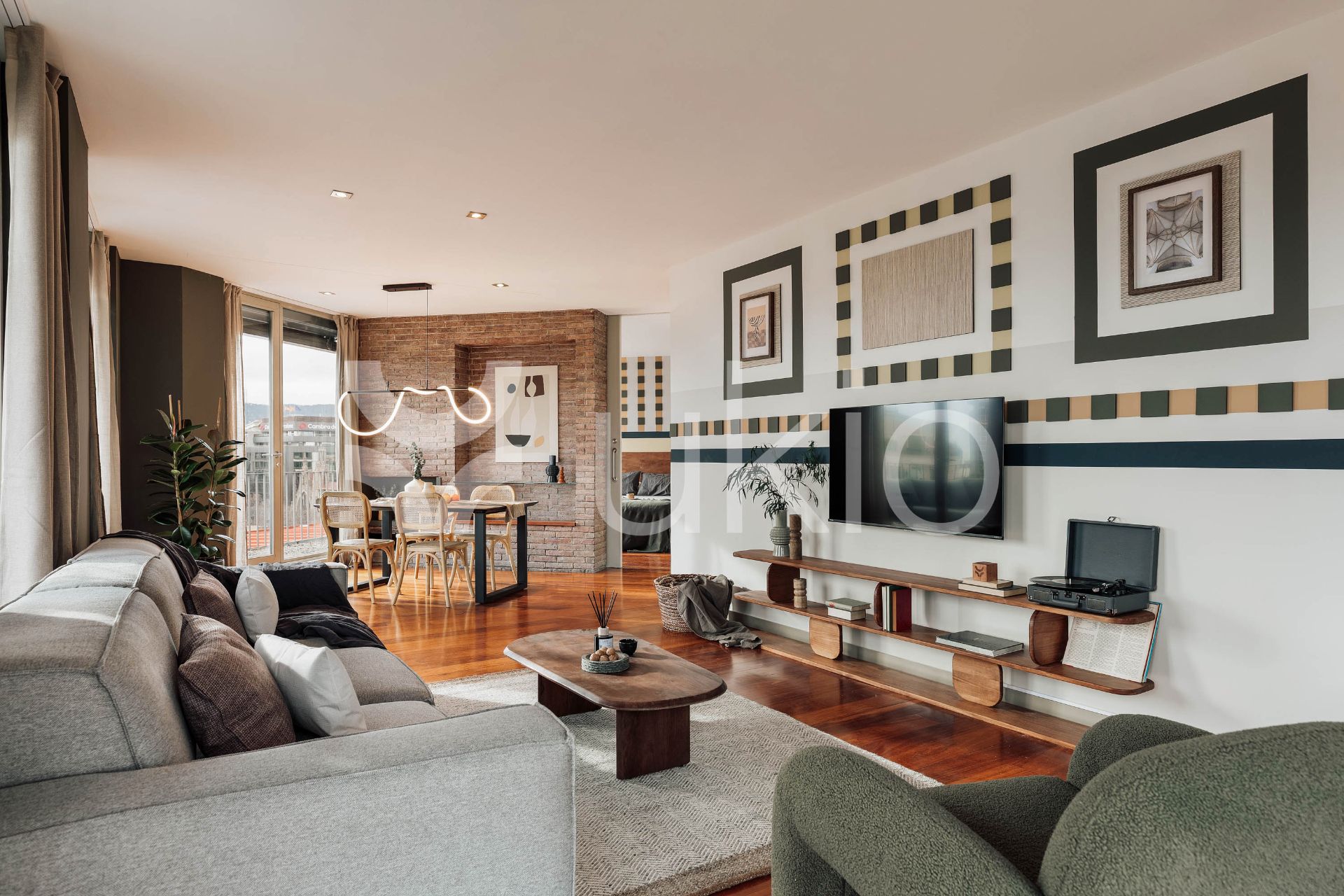 Sala d'estar de Apartament de lloguer en  Barcelona Capital amb Aire condicionat, Calefacció i Terrassa