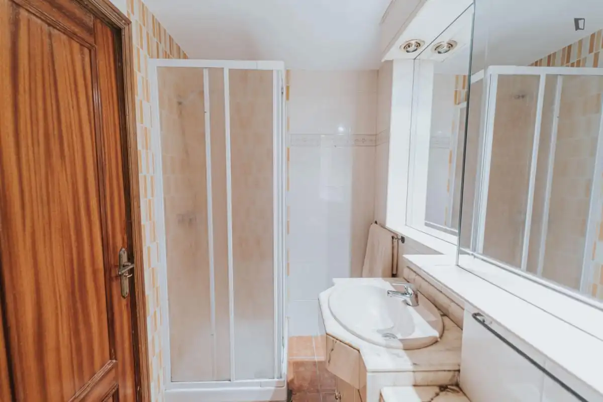 Bathroom of Apartments for share in Madrid  with Furnished, Oven and Washing machine