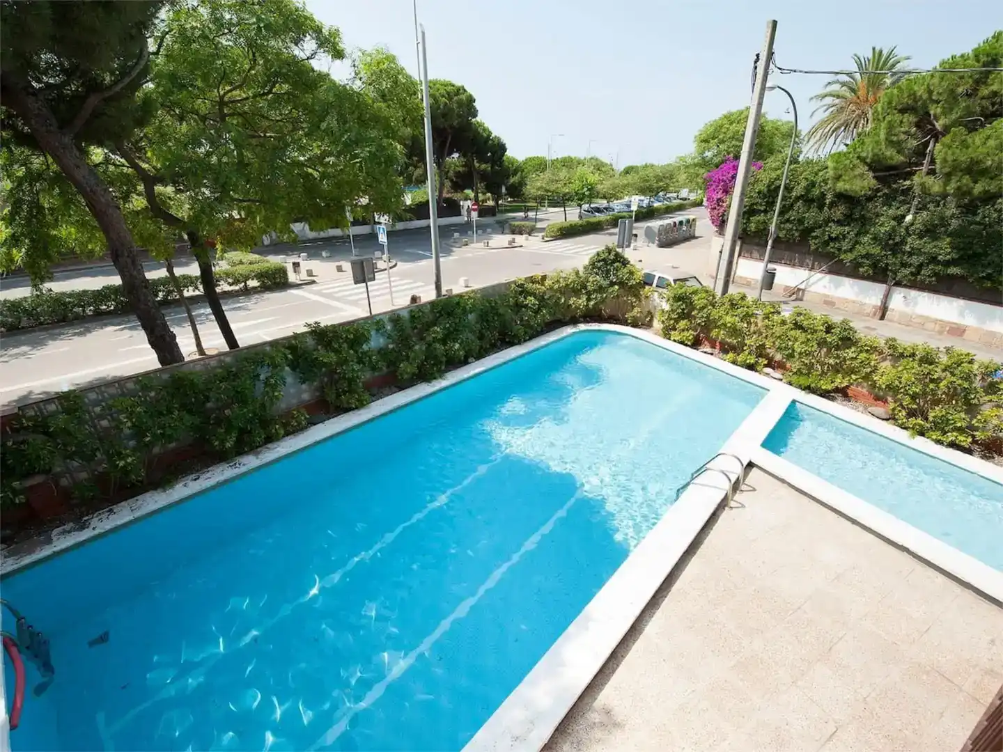 Schwimmbecken von Wohnung zur Miete in Castelldefels mit Klimaanlage, Schwimmbad und Balkon