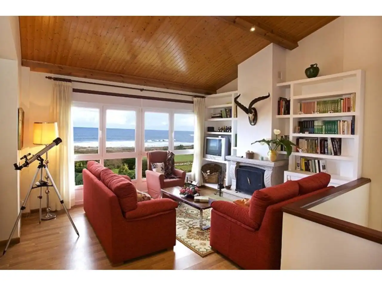 Wohnzimmer von Haus oder Chalet zur Miete in Baiona mit Heizung, Privatgarten und Terrasse