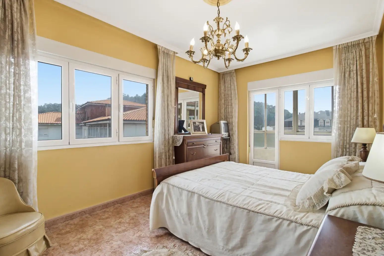 Bedroom of Flat for sale in Castrillón  with Terrace and Furnished