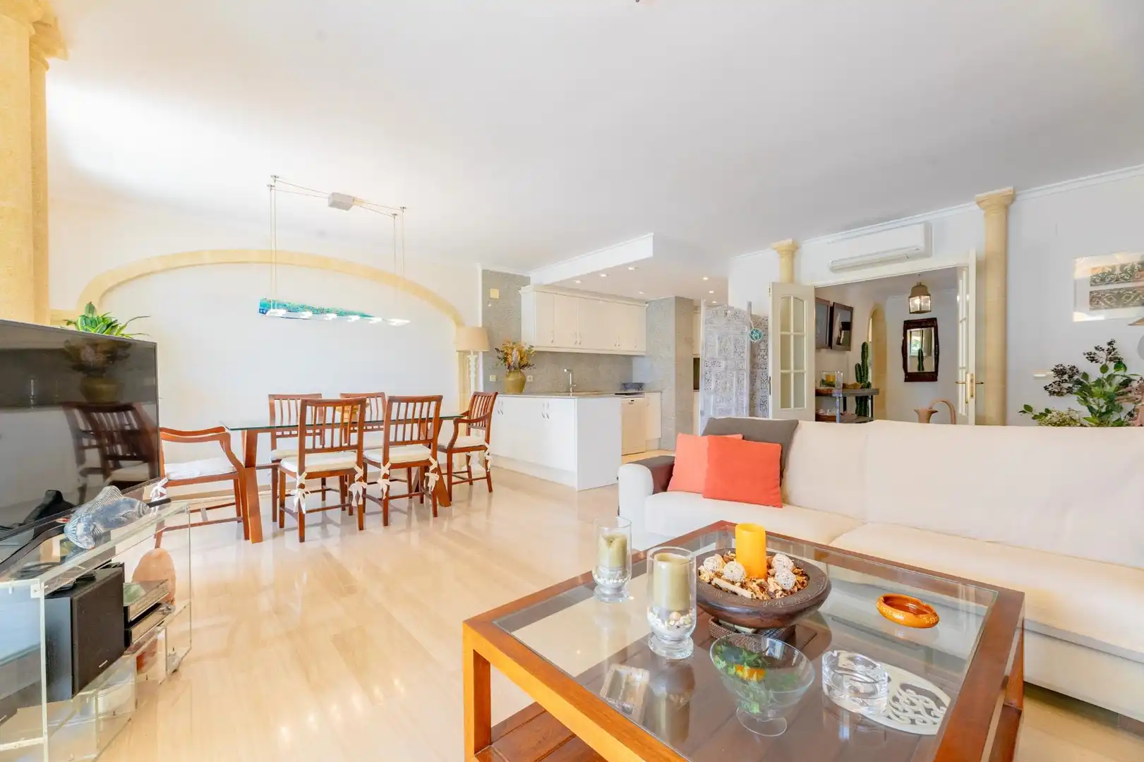 Sala de estar de Piso en venta en Jávea / Xàbia con Aire acondicionado, Jardín privado y Terraza