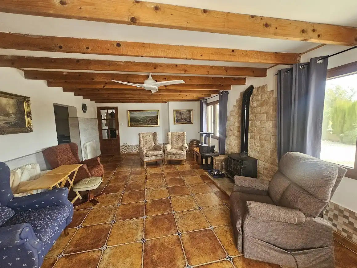 Sala de estar de Finca rústica en venta en Villena con Piscina