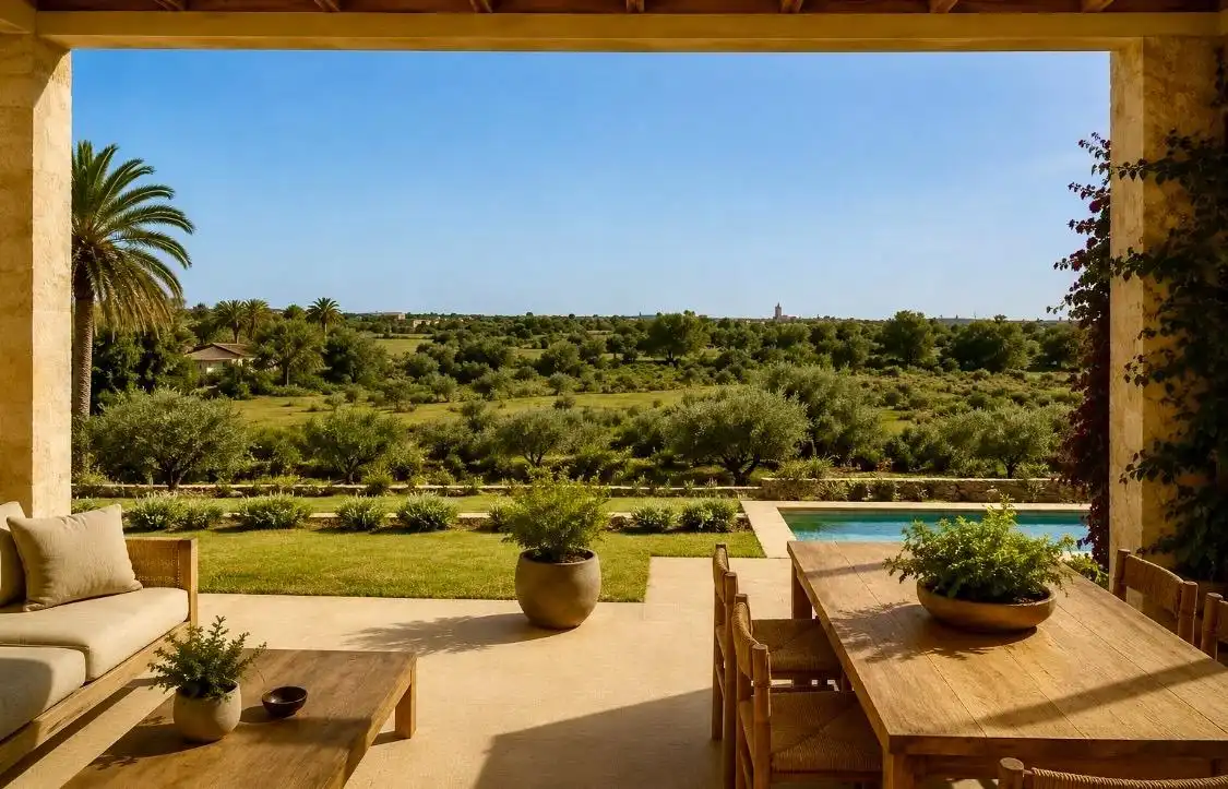 Terrace of Country homes for sale in Ses Salines  with Private garden, Terrace and Storage room