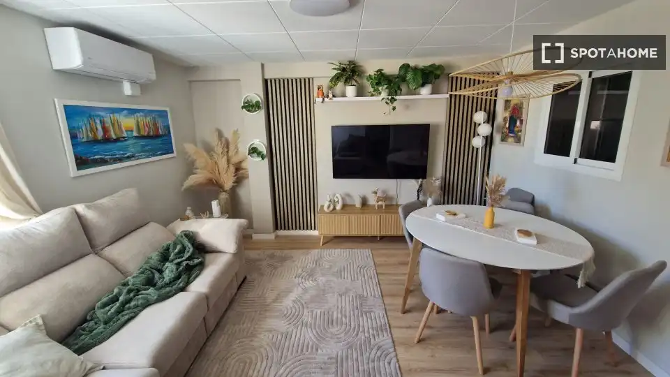 Living room of Flat for share in Barcelona  with Air Conditioner, Heating and Furnished