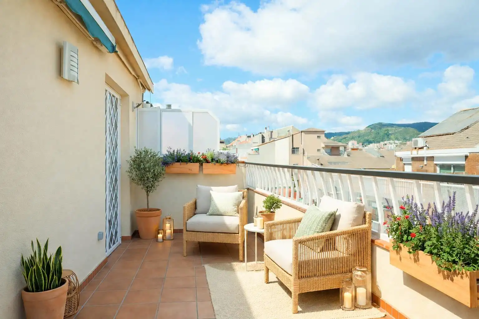 Terrasse von Dachboden zum Verkauf in Barcelona mit Klimaanlage, Heizung und Parkett