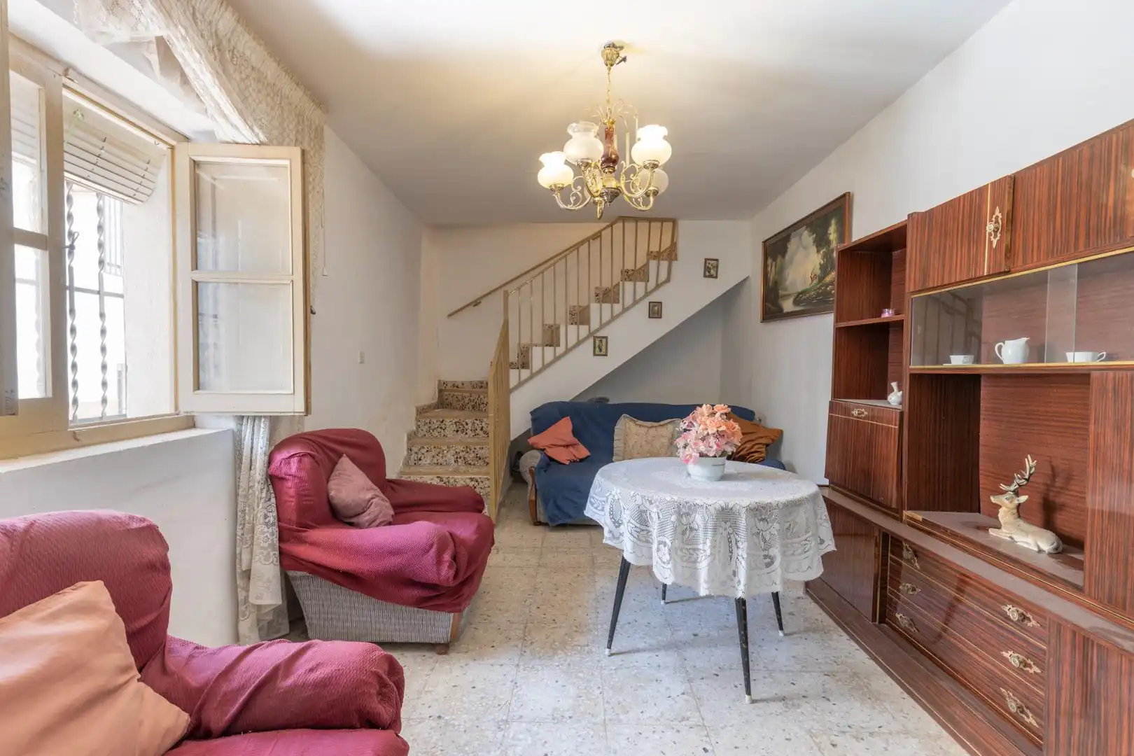Sala de estar de Casa o chalet en venta en Deifontes con Jardín privado, Terraza y Balcón