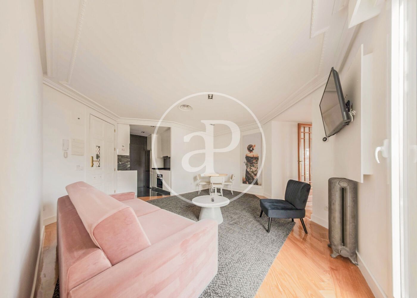 Sala d'estar de Àtic de lloguer en  Madrid Capital amb Aire condicionat, Calefacció i Terrassa