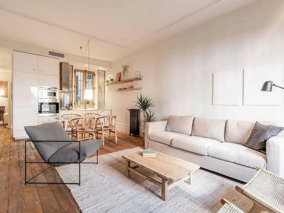 Living room of Apartments for rent in Badalona  with Parquet flooring, Storage room and Furnished