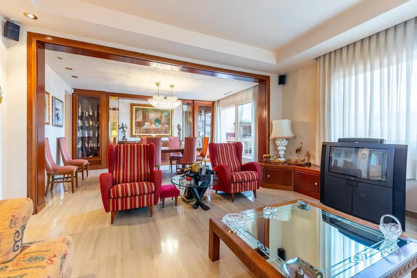 Wohnzimmer von Dachboden zum Verkauf in Badalona mit Heizung, Terrasse und Alarm