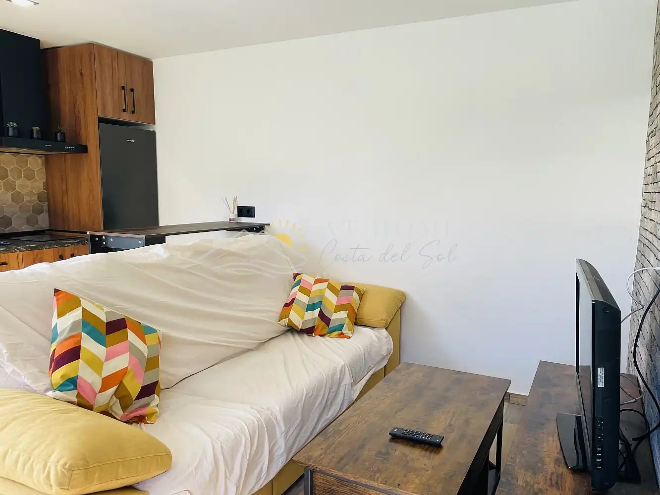 Sala de estar de Apartamento de alquiler en Nerja con Terraza y Piscina