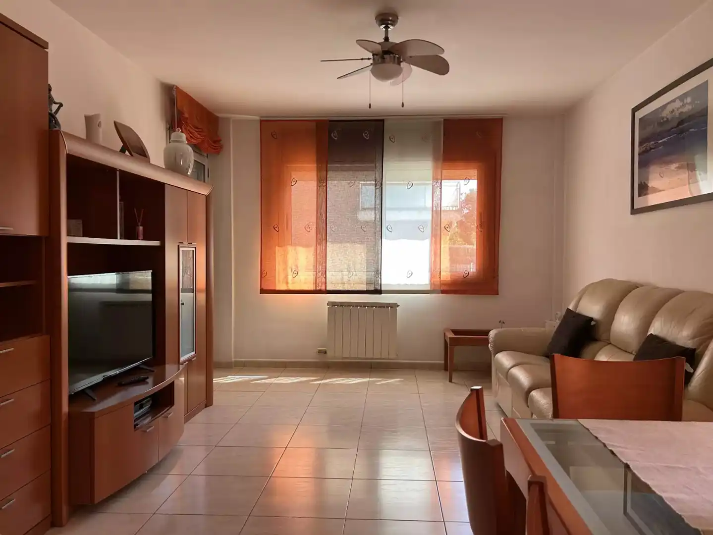 Living room of Flat for sale in Hostalric  with Heating, Terrace and Furnished