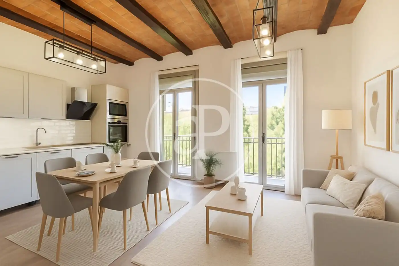 Sala d'estar de Pis en venda en Barcelona amb Aire condicionat, Calefacció i Balcó