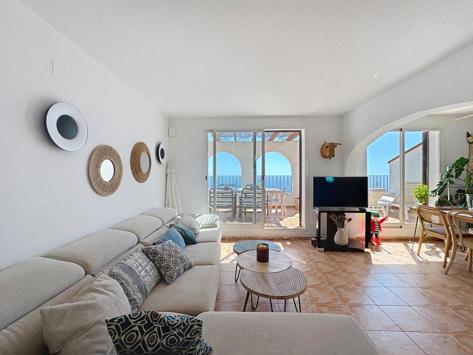 Sala d'estar de Apartament en venda en Benitachell / El Poble Nou de Benitatxell amb Aire condicionat, Calefacció i Terrassa