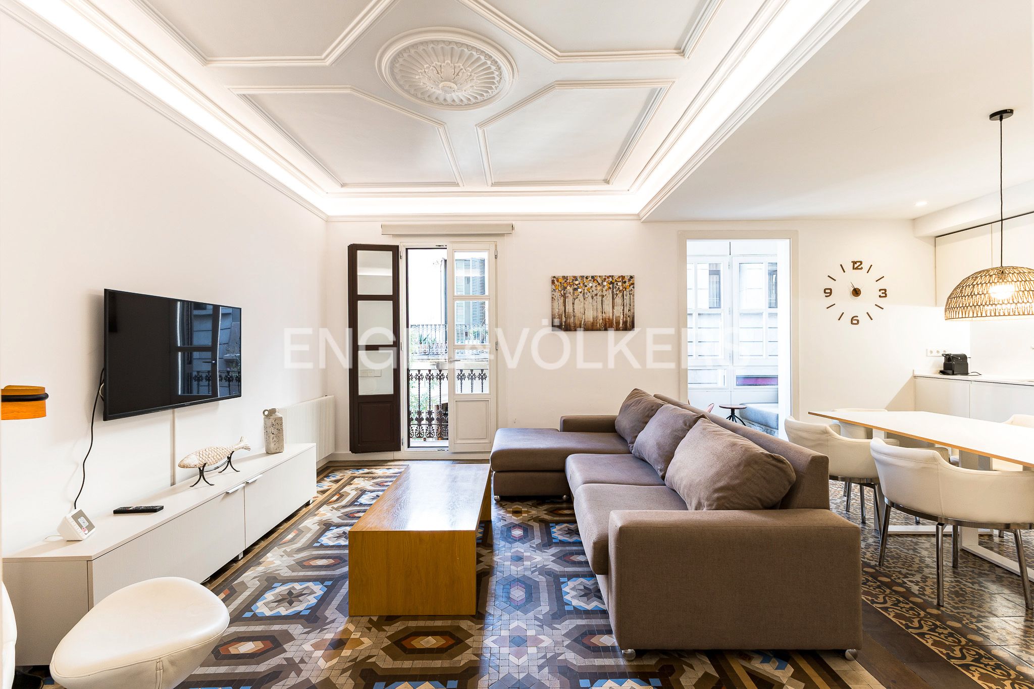 Sala d'estar de Apartament de lloguer en  Barcelona Capital amb Aire condicionat, Calefacció i Jardí privat