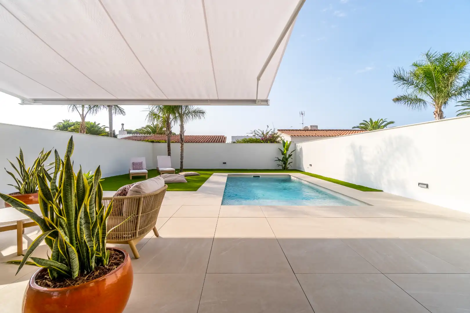 Piscina de Casa adosada de alquiler en Cambrils con Aire acondicionado, Calefacción y Jardín privado