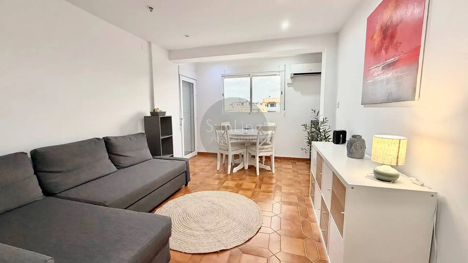 Living room of Flat for rent in Valencia  with Air Conditioner, Furnished and Balcony