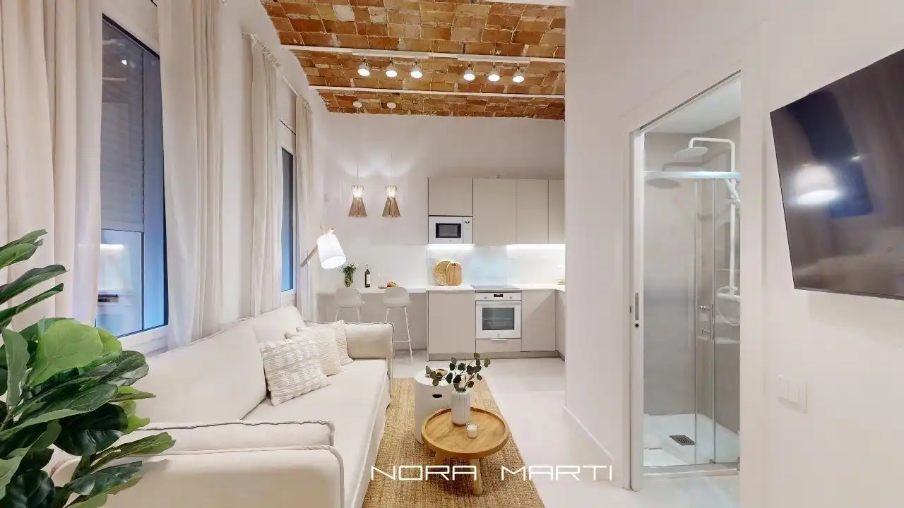 Sala de estar de Planta baja en venta en Barcelona con Aire acondicionado, Calefacción y Amueblado