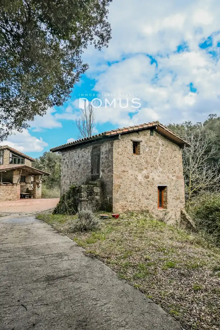 Vista exterior de Finca rústica en venta en Santa Pau con Calefacción, Parquet y Piscina