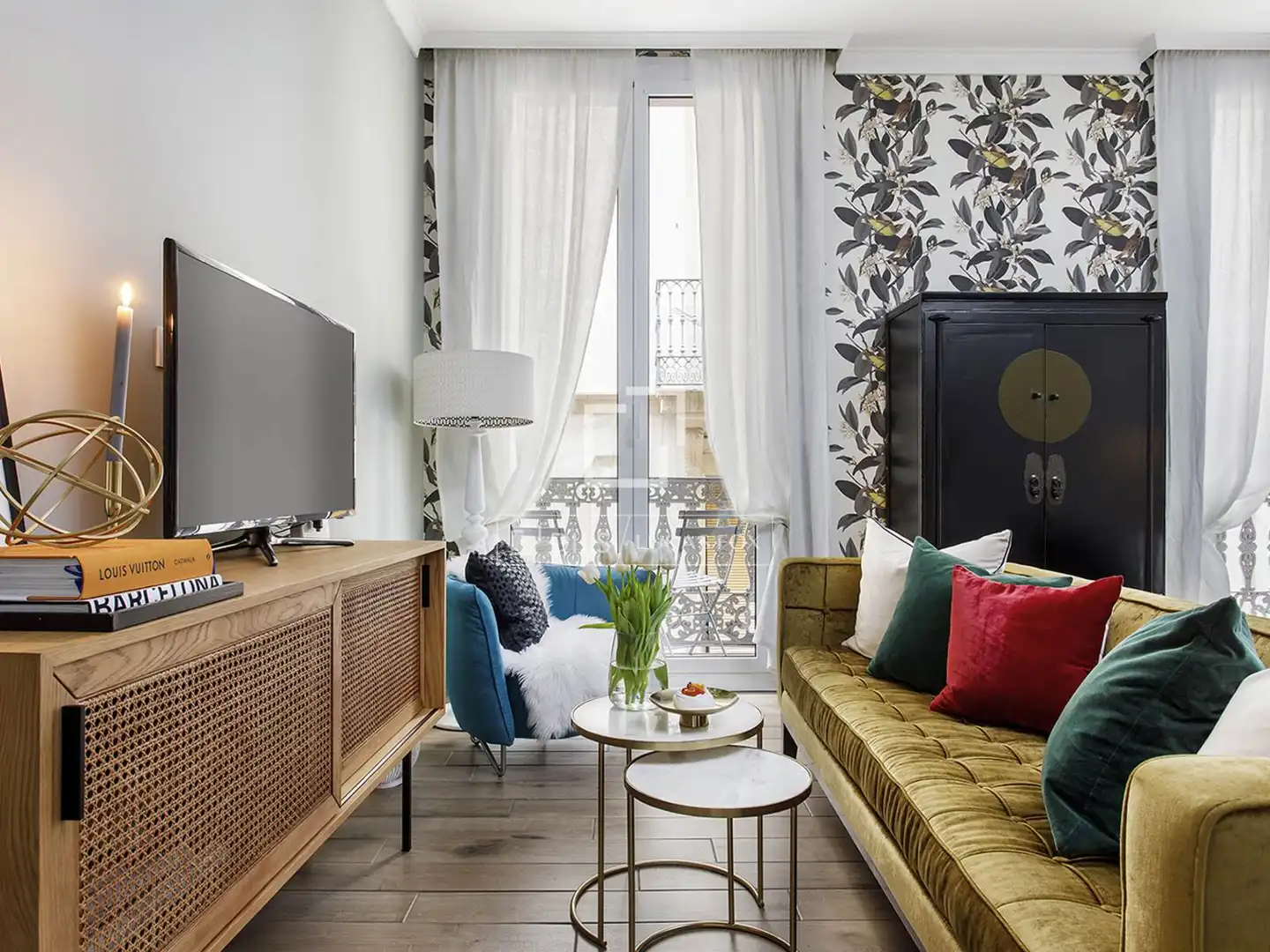 Living room of Flat for sale in Barcelona  with Air Conditioner, Heating and Furnished
