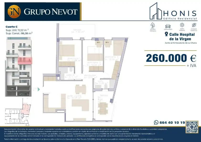 Piso en venta en Calle Hospital de la Virgen, 9, Angustias - Chana - Encina