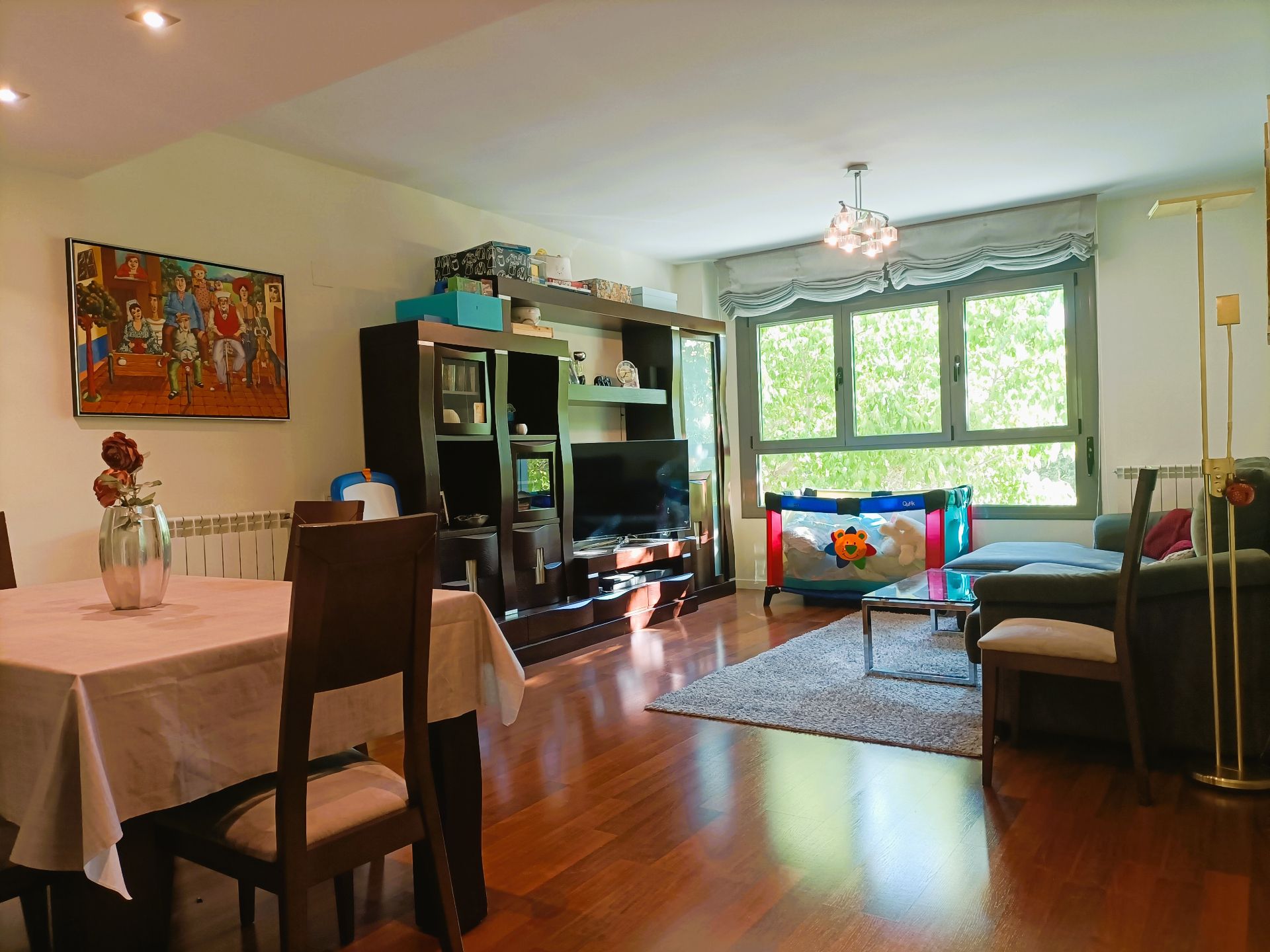 Sala de estar de Piso de alquiler en  Madrid Capital con Aire acondicionado, Calefacción y Parquet