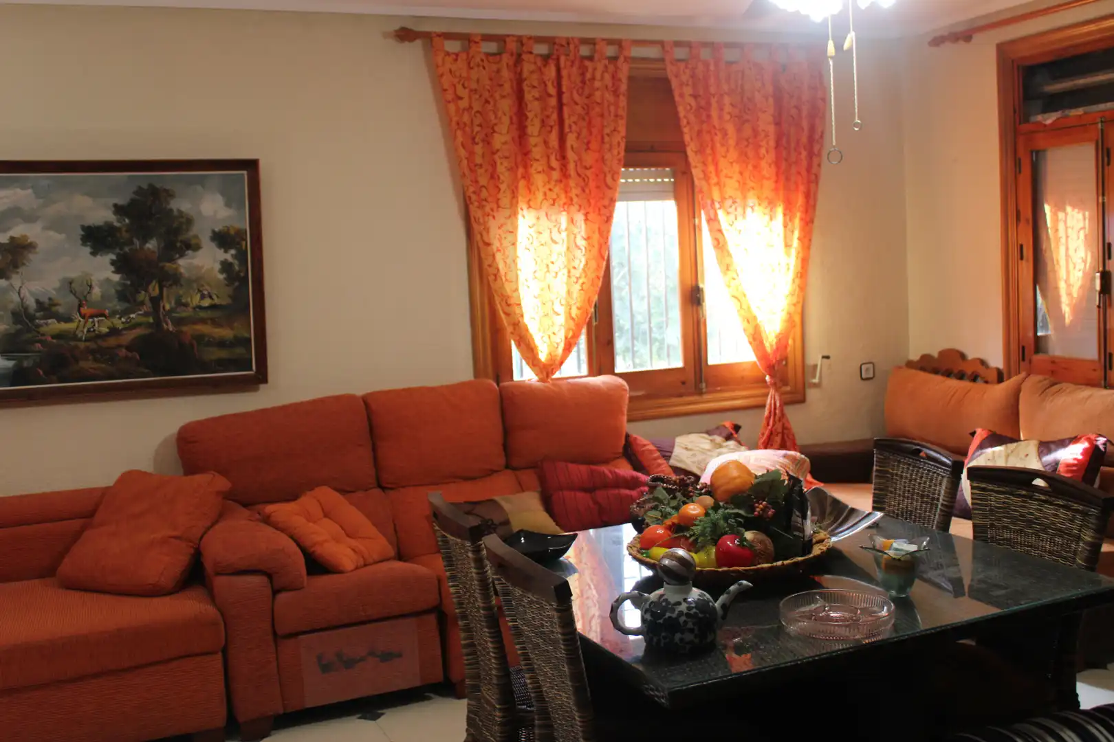 Wohnzimmer von Haus oder Chalet zum Verkauf in Sax mit Privatgarten, Schwimmbad und Möbliert