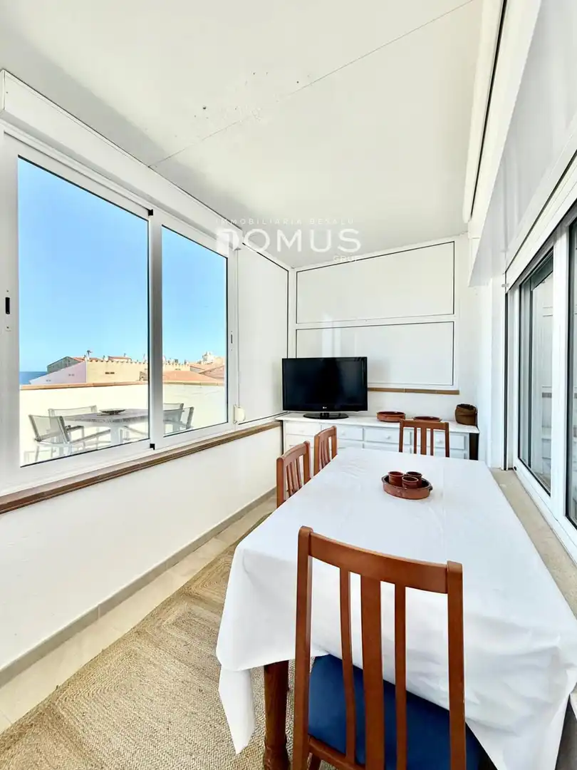 Esszimmer von Maisonette zur Miete in L'Escala mit Klimaanlage, Heizung und Terrasse