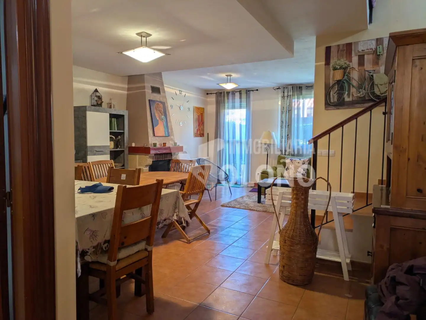 Esszimmer von Haus oder Chalet zur Miete in Anguciana mit Heizung, Privatgarten und Parkett