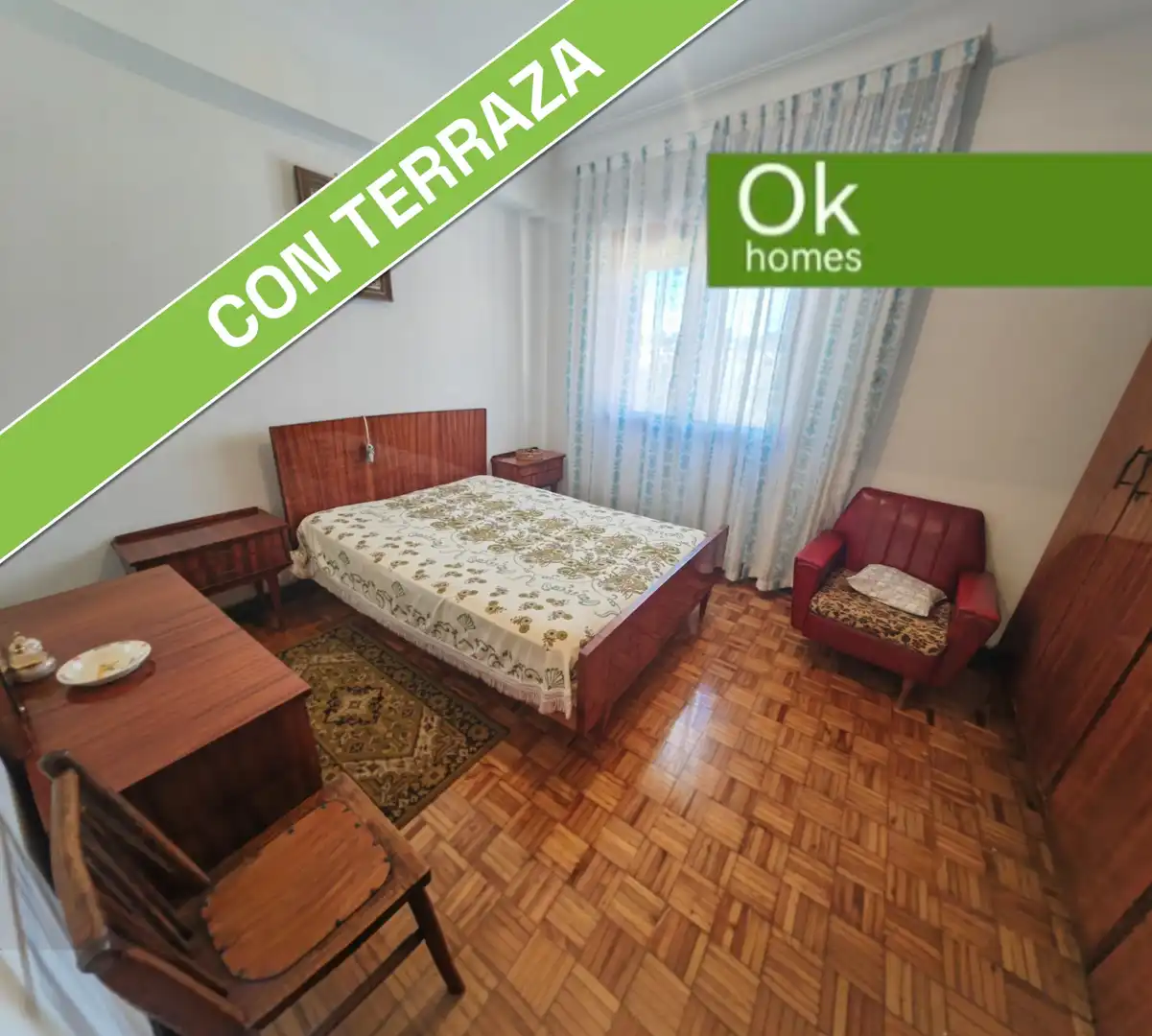 Dormitori de Pis en venda en Guitiriz amb Parquet, Terrassa i Moblat
