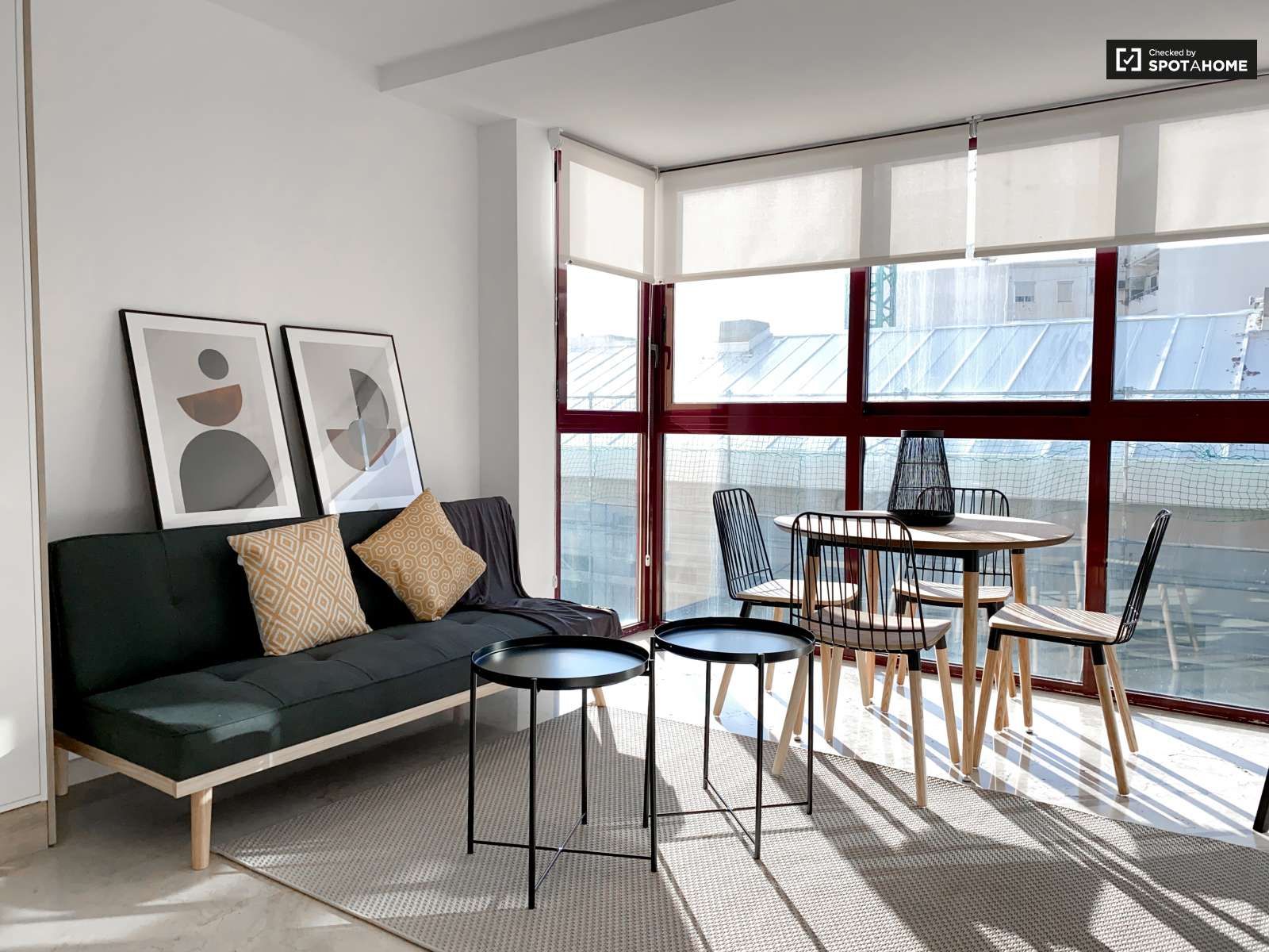 Sala d'estar de Apartament per a compartir en  Valencia Capital amb Aire condicionat, Calefacció i Terrassa