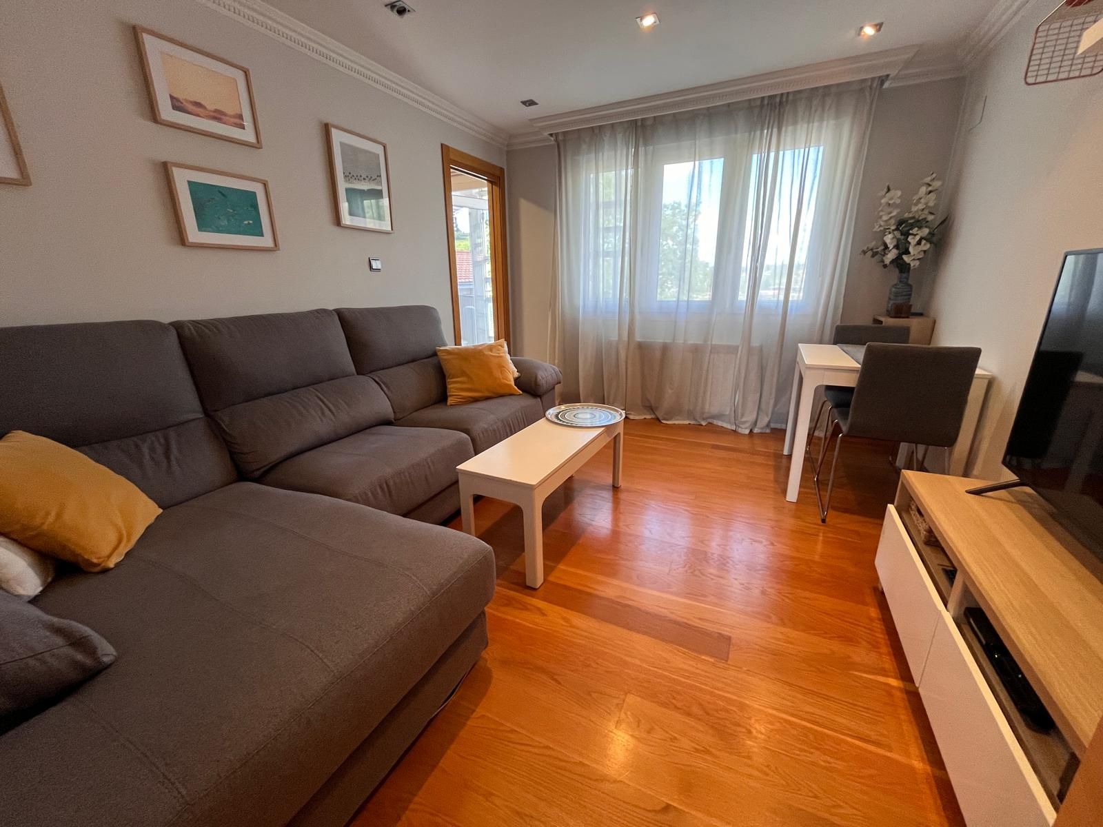 Living room of Flat for sale in Leioa  with Heating, Parquet flooring and Furnished
