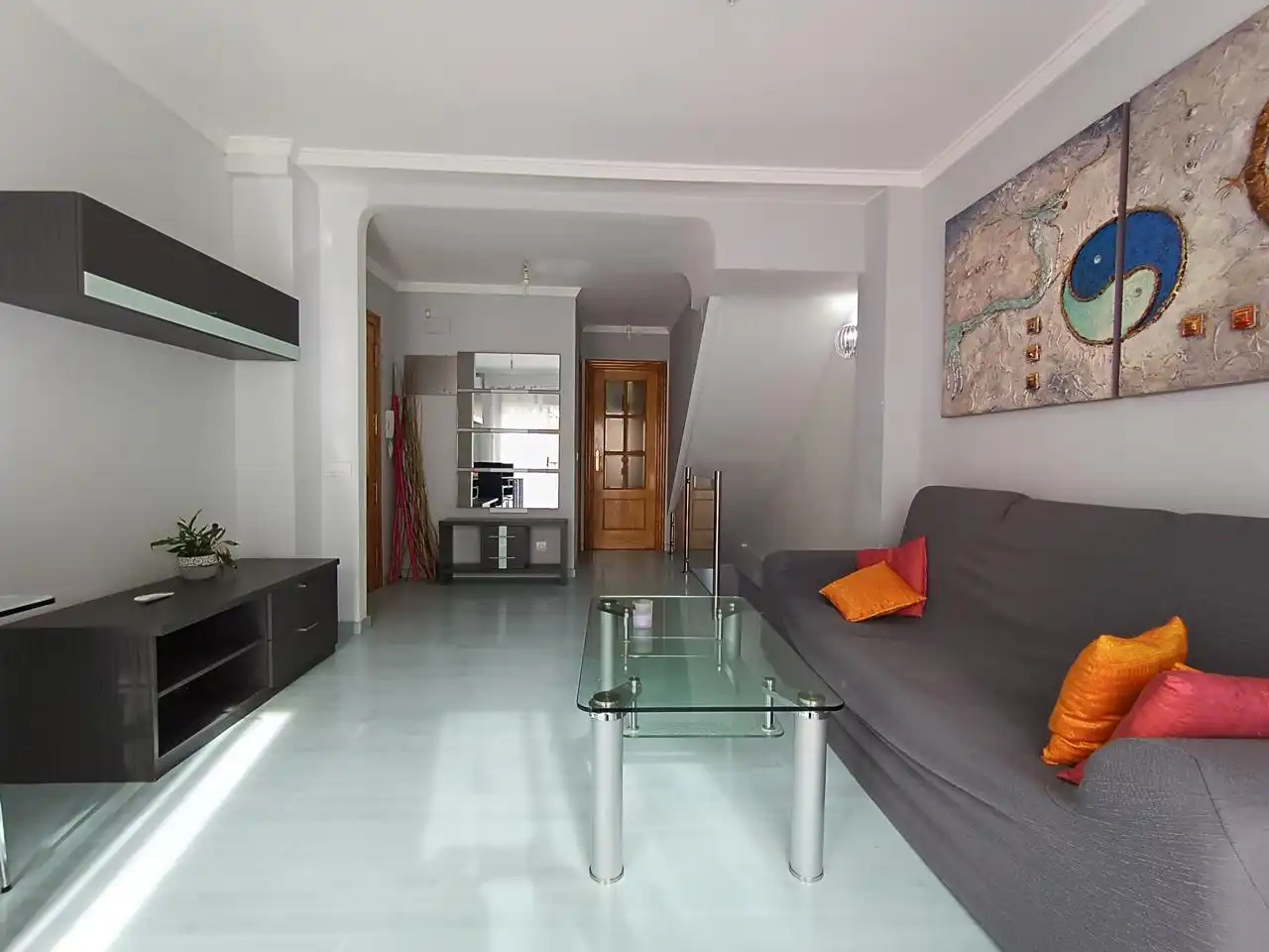 Sala de estar de Piso en venta en Ibi con Amueblado y Balcón