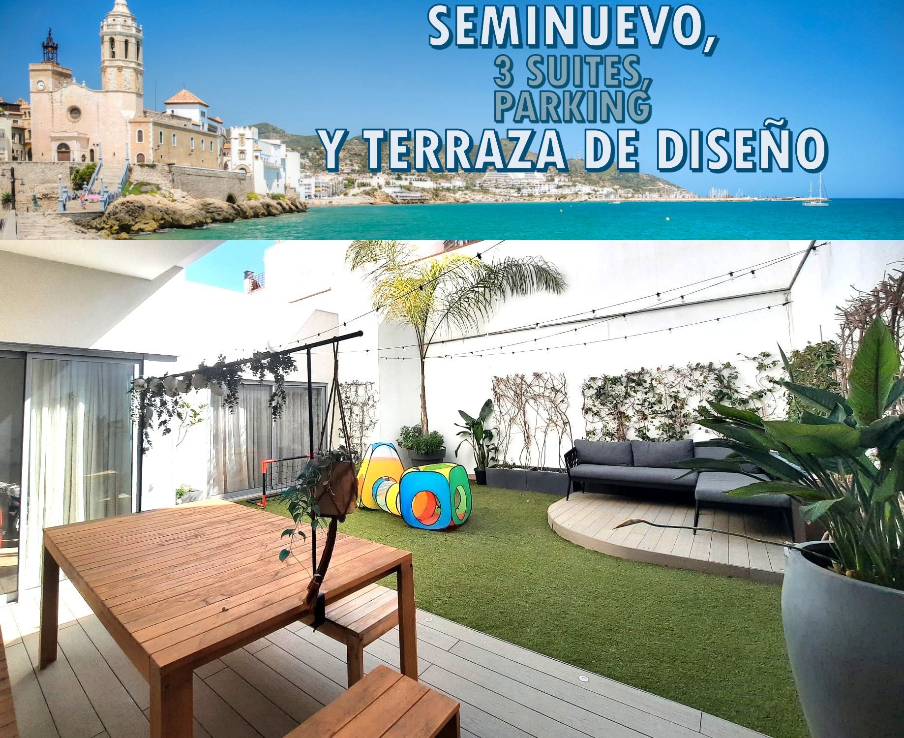 Terrassa de Planta baixa en venda en Sitges amb Aire condicionat, Calefacció i Jardí privat