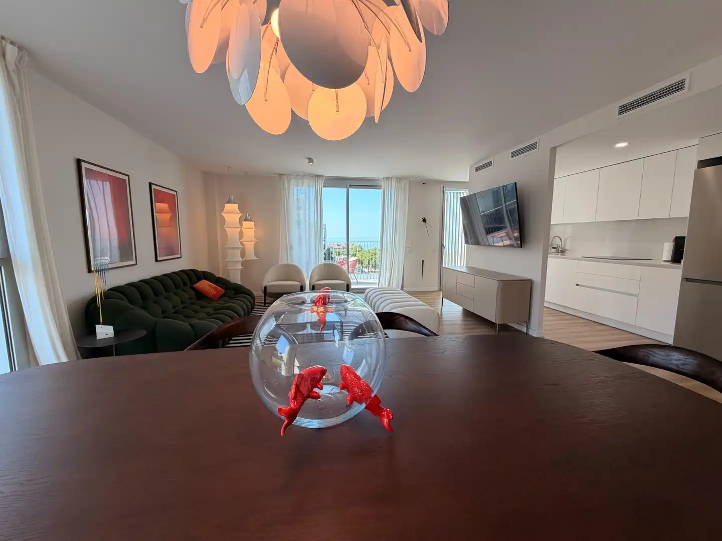 Sala de estar de Piso de alquiler en El Masnou con Aire acondicionado, Calefacción y Terraza
