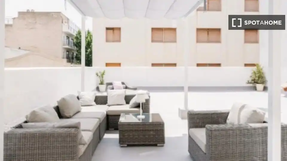 Terrace of Flat for share in  Palma de Mallorca  with Air Conditioner, Terrace and Furnished