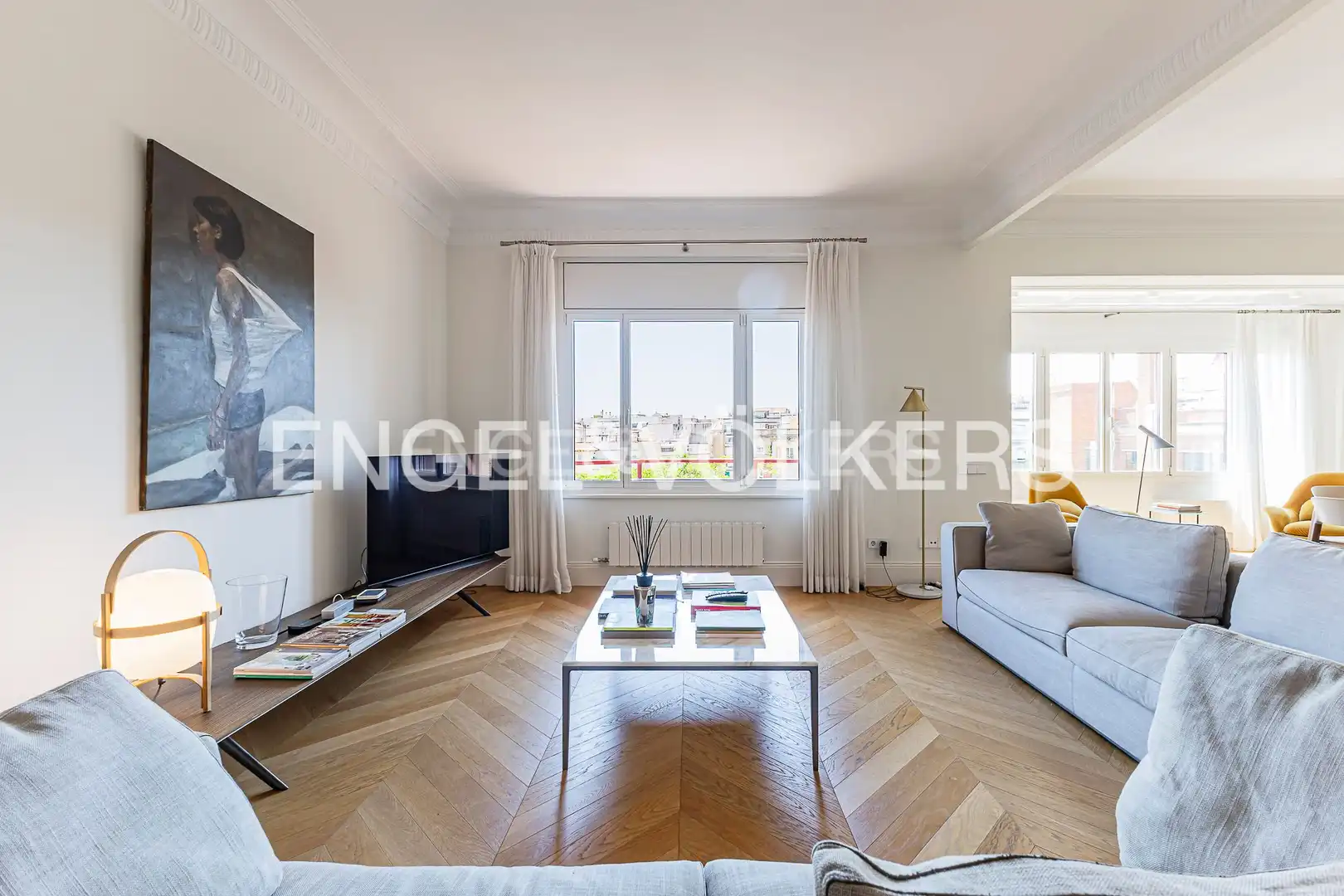 Sala d'estar de Pis de lloguer en Barcelona amb Aire condicionat, Calefacció i Parquet