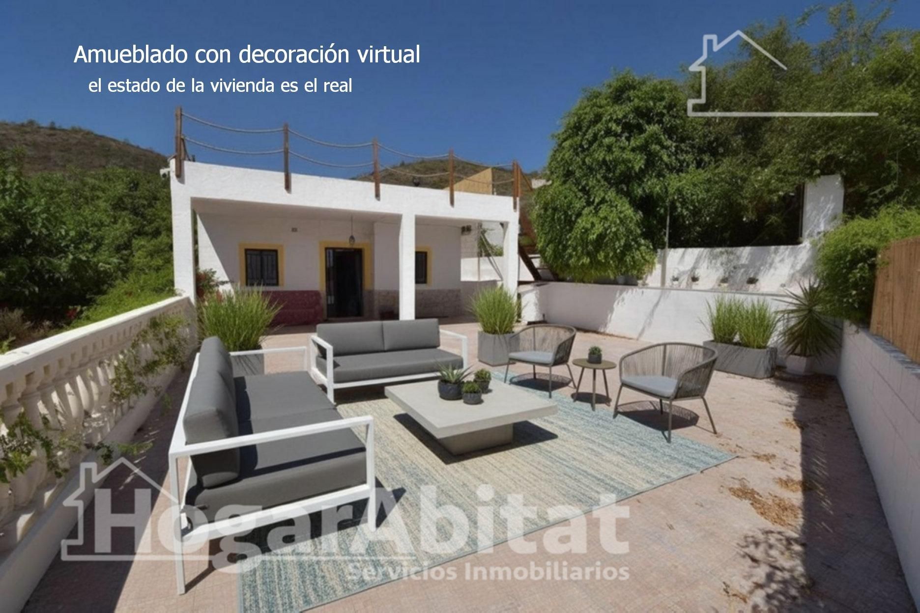 Terrassa de Casa o xalet en venda en Guadassuar amb Aire condicionat, Jardí privat i Terrassa