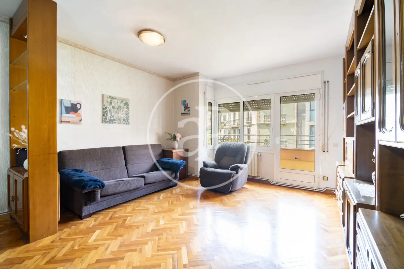 Sala de estar de Piso de alquiler en Barcelona con Calefacción, Terraza y Amueblado