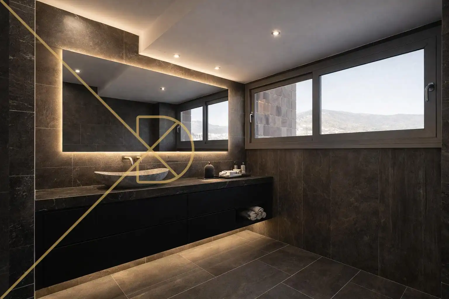 Badezimmer von Wohnung zum Verkauf in Barcelona mit Heizung, Privatgarten und Parkett