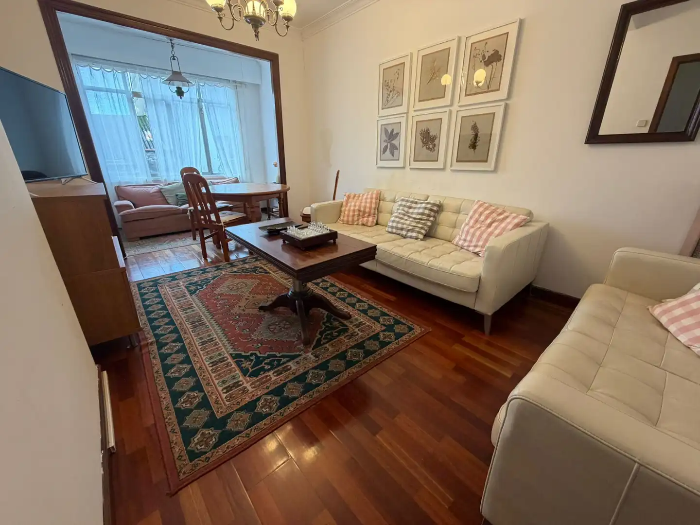 Living room of Flat for rent in Ferrol  with Heating, Furnished and Washing machine
