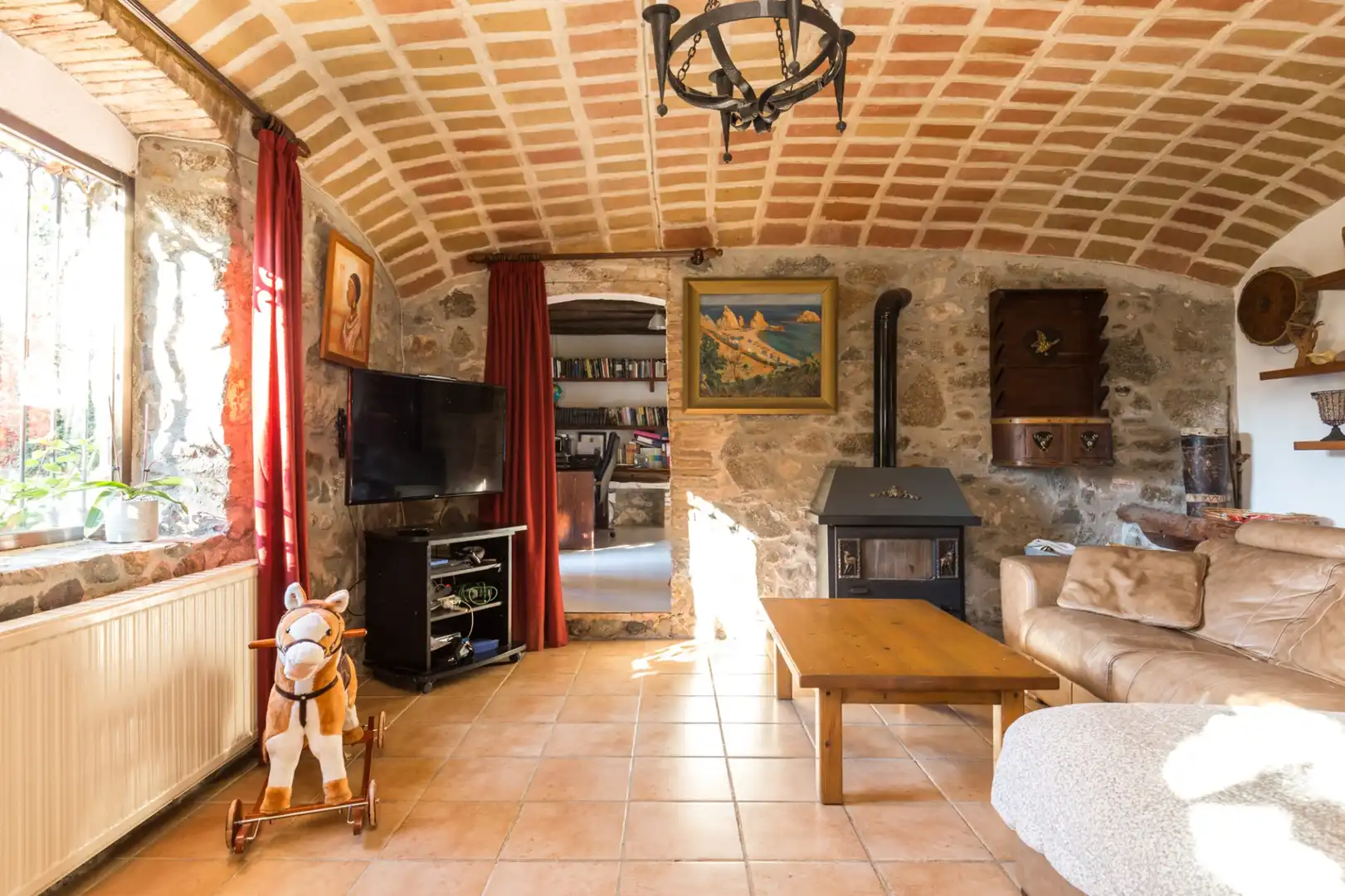 Sala de estar de Finca rústica en venta en Llagostera con Calefacción, Terraza y Trastero